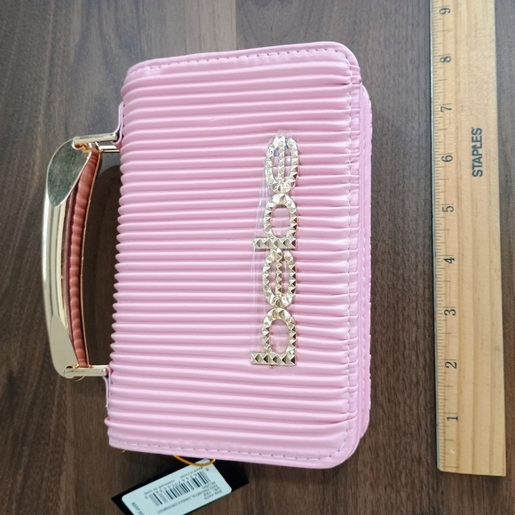 bebe Handbags - bebe Pink Mini Bag with Gold Accents